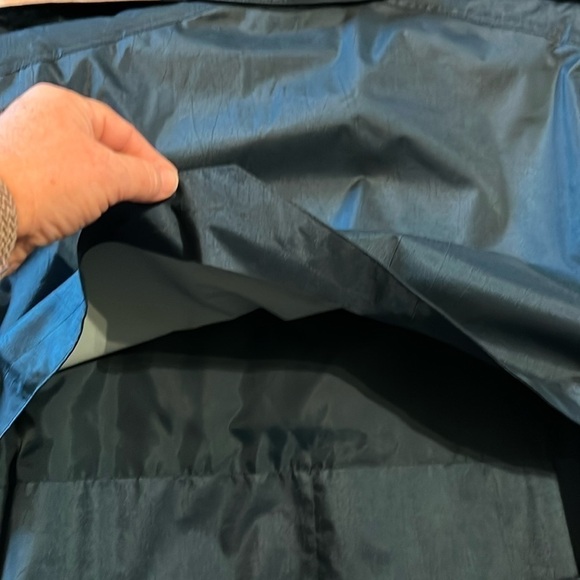 VTG 90’s-Brem rainwear-12P-teal green-double breasted raincoat with shoulder pad - Picture 3 of 14